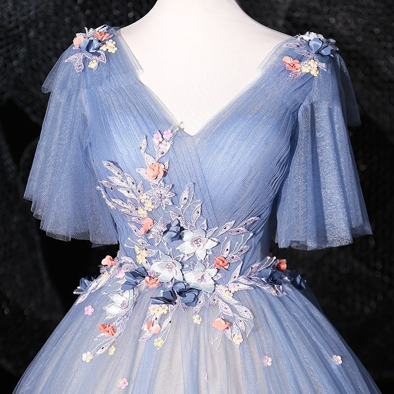 2025Evening dress women's new long art test solo dress dress, stage host performance dress temperament dress