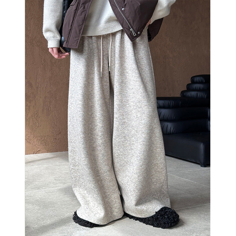 2025 popular autumn and winter new pants Korean lazy style design comfortable casual wide-leg pants 4695
