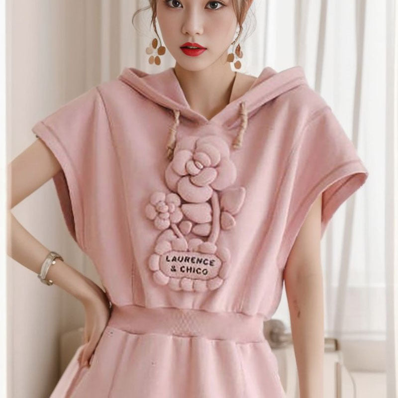 autumn new three-dimensional cloud flower thin design dress niche explosion loose long skirt