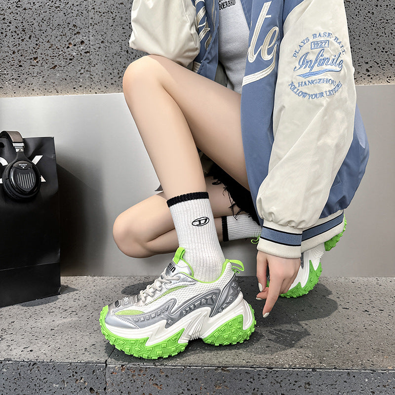 2025 popular autumn and winter black platform Paris dad shoes men's and women's shoes with the same height-increasing sports tire shoes couple casual shoes