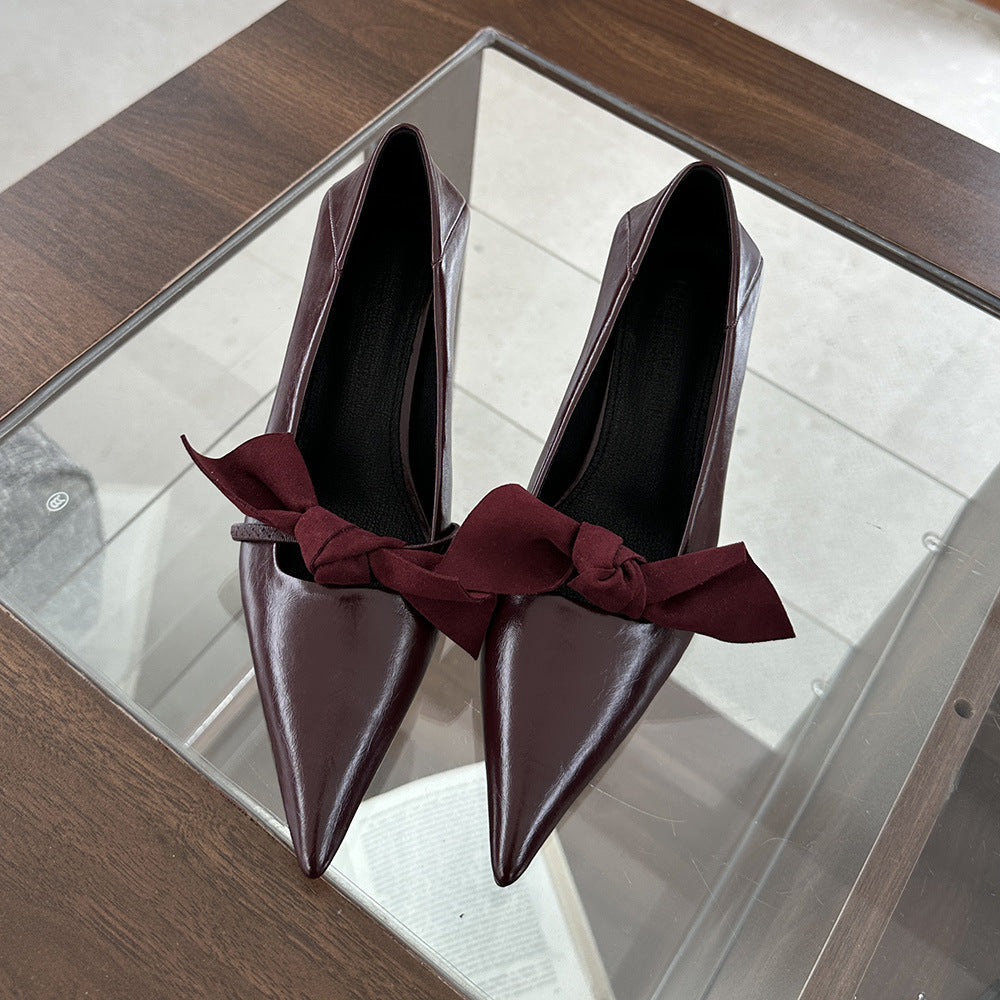 2025 pointed high heels small heels single shoes women's popular spring and autumn new Mary Jane women's shoes temperament fine heel work shoes