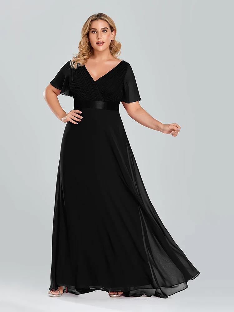 2025evening dress new high waist simple fashion V-neck temperament chiffon spring and summer pendulum long dress