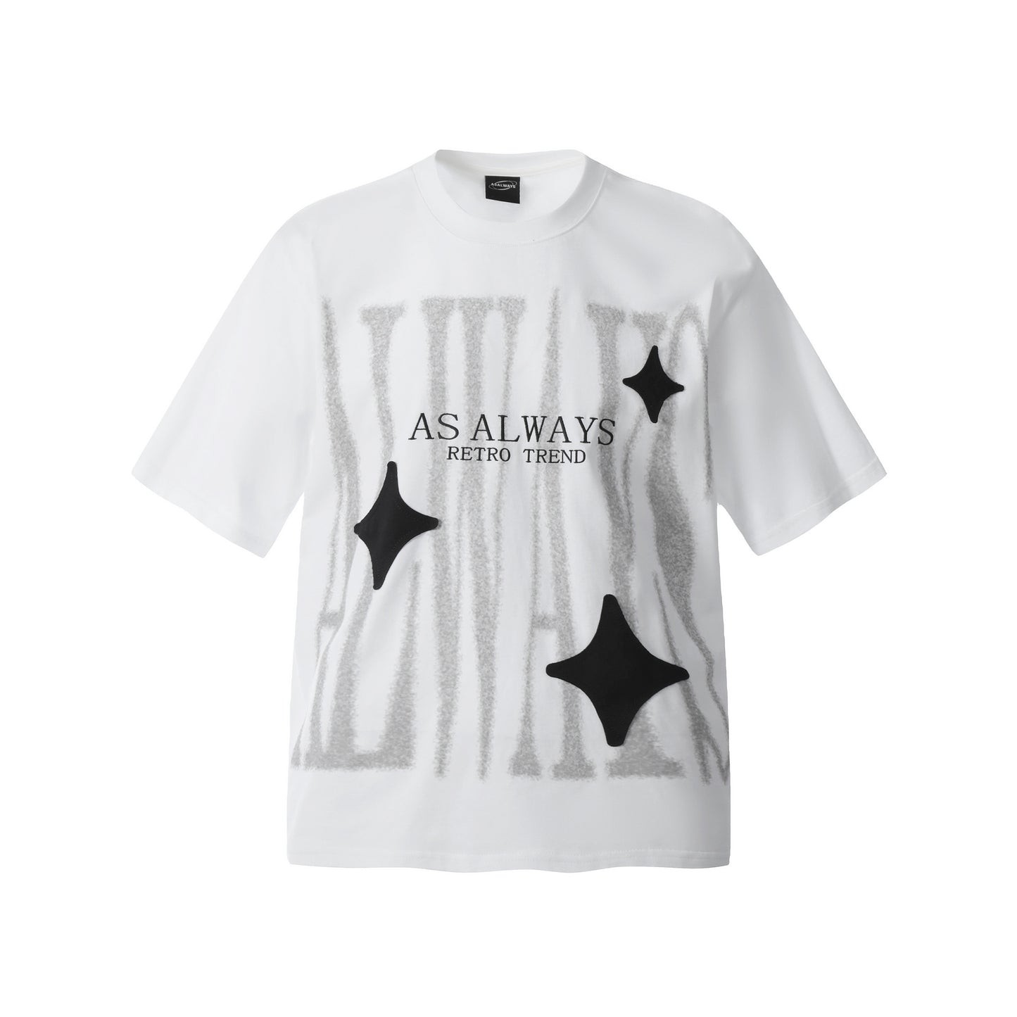 2025 F6611 2025n Street 2025 Summer Patch Star Design Men's Loose Premium Crew Neck Short Sleeve T-Shirt
