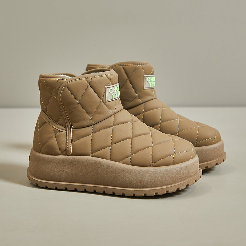 Fleece high-top snow boots women's popular winter new student ins Korean version of thermal casual shoes cotton shoes MX7807