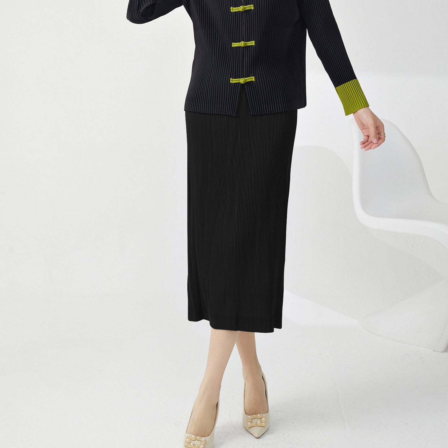 hip skirt skirt, high-end fashion elastic waist split fork loose temperament versatile one-step skirt