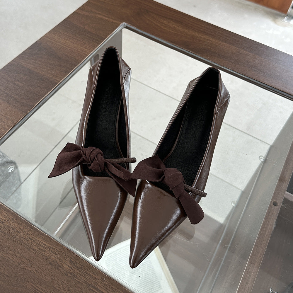 2025 pointed high heels small heels single shoes women's popular spring and autumn new Mary Jane women's shoes temperament fine heel work shoes