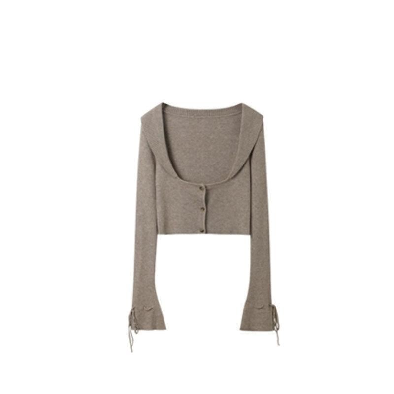 qgtao fall outfits women Spring 2024 New Pure Desire Style Hand-Knitted Rope Knitted Cardigan Sling Pleated Skirt Three-Piece Set Dress