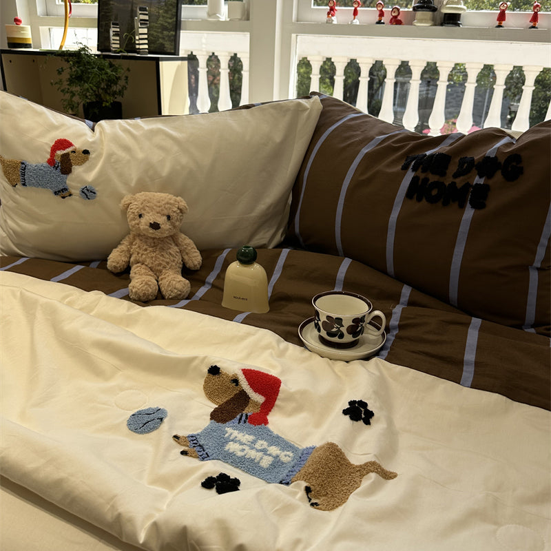 Yeknu Cotton Summer Cool Quilt Washable Pure Cotton Air Conditioning Quilt Four-Piece Set Single Double Quilt 2 M Bedding set