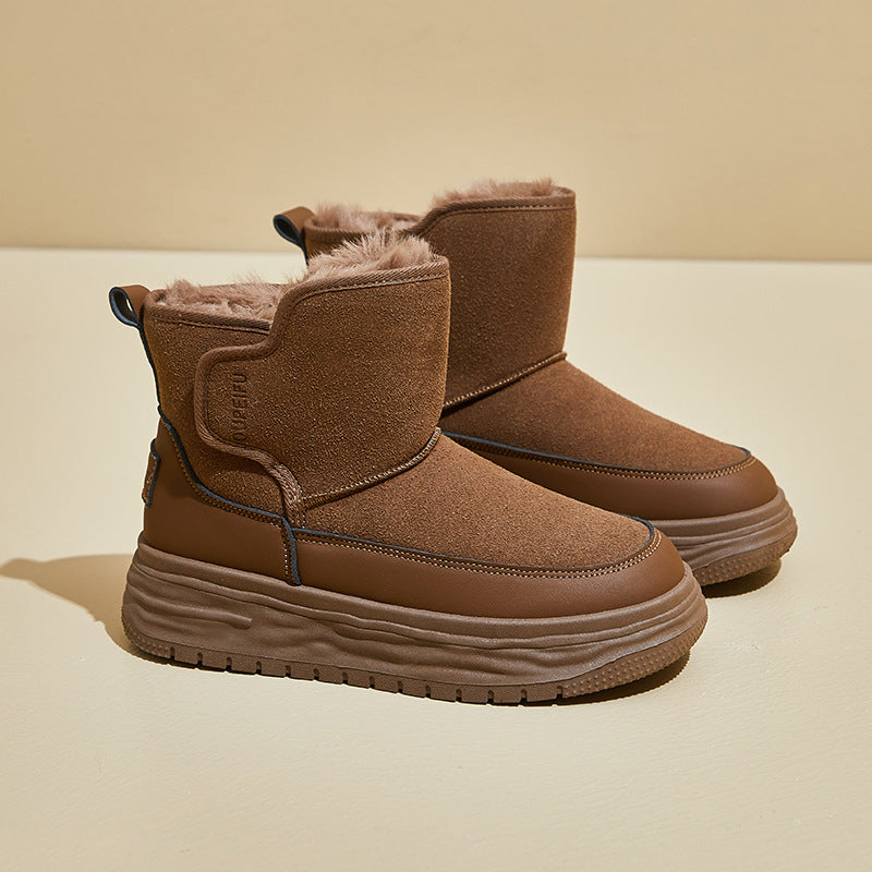 Fleece high-top snow boots for women's popular winter new student ins Korean version of thermal casual shoes cotton shoes XFH569