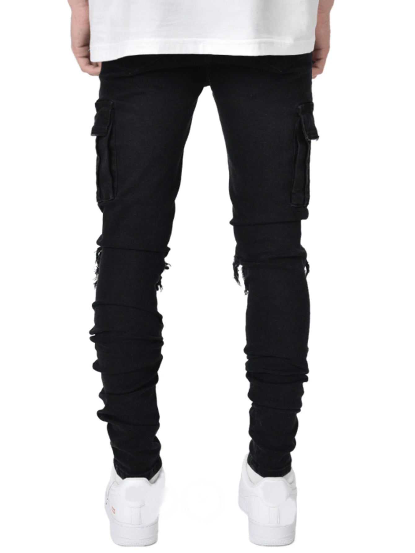 2025 2025 Express new denim men's pants New Popular trade ripped trend black slim denim pants men