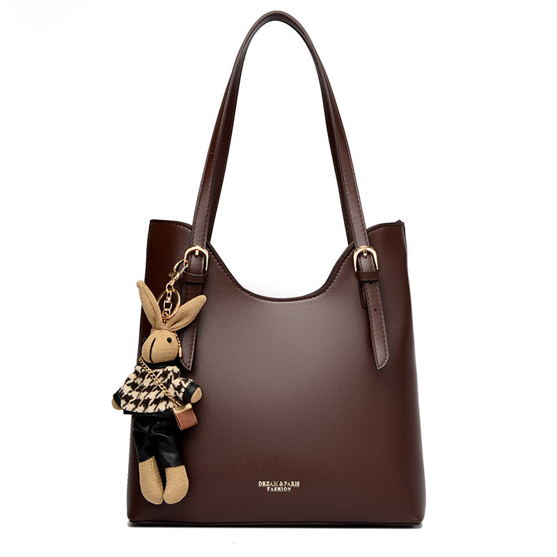2025 Shoulder bag women's new texture retro women's bag simple casual commuting bucket bag large capacity underarm tote bag