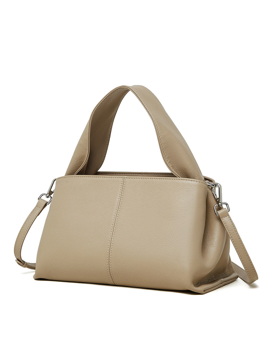 2025 Retro texture portable big bag first layer cowhide shoulder armpit bag popular new leather messenger women's bag