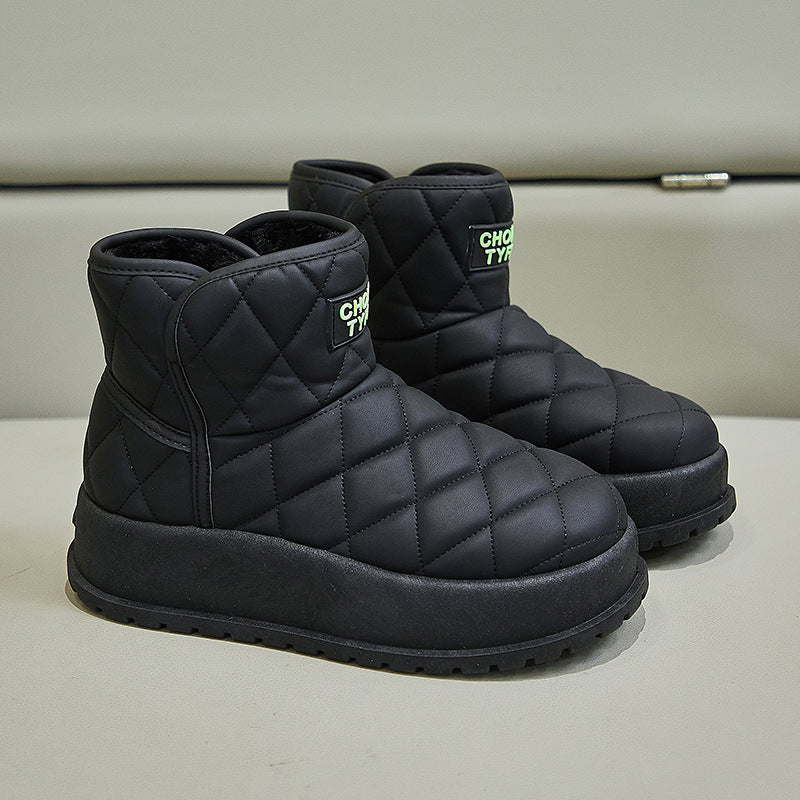 Fleece high-top snow boots women's popular winter new student ins Korean version of thermal casual shoes cotton shoes MX7807