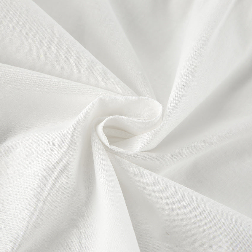 2025 Popularan, n spring and summer fashion simple design sense white cotton and linen loose lapel tie niche versatile women's shirt