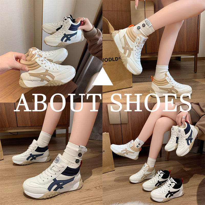 ins Korean version of the new velvet Forrest Gump shoes high-top women's popular winter student running sports platform leisure NK858