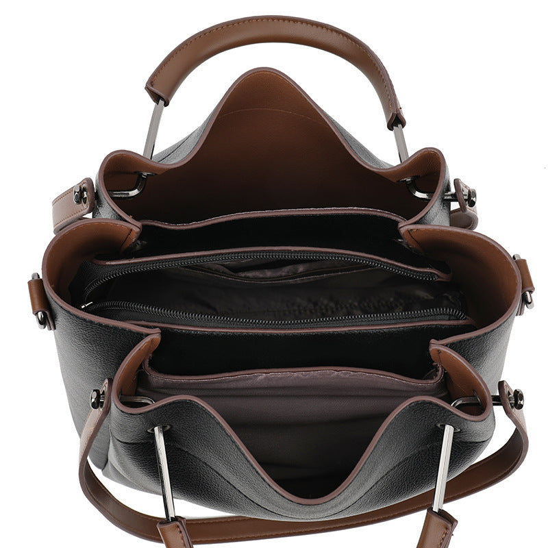 2025 Bucket bag women's new fashion shoulder bag spring versatile messenger bag large capacity commuter handbag