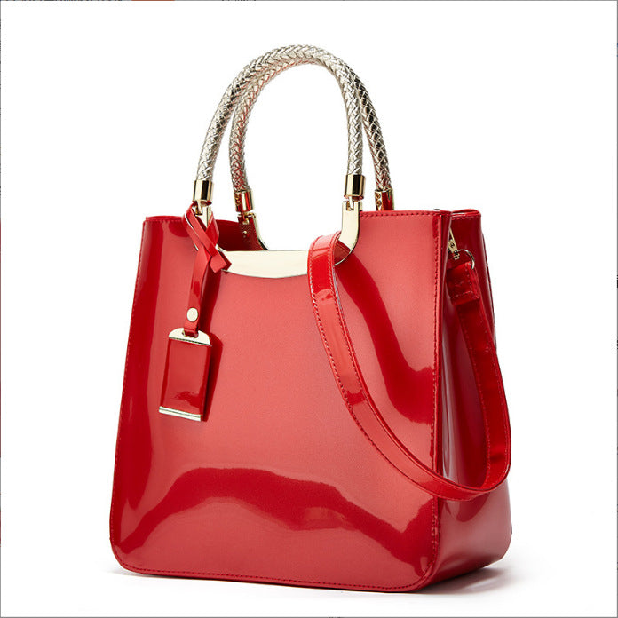 2025 popular new handbag fashion Jindian patent leather bride women's bag single shoulder oblique span bag New supply women's bag