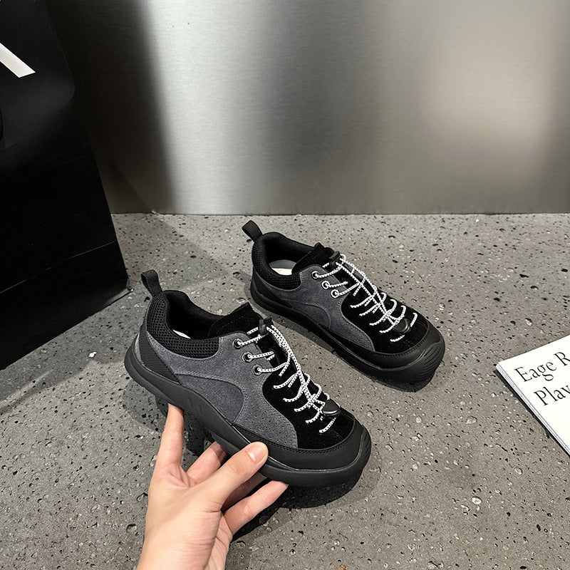 2025 popular autumn new student hiking shoes women's non-slip ugly cute outdoor shoes platform sports casual shoes women's tooling shoes
