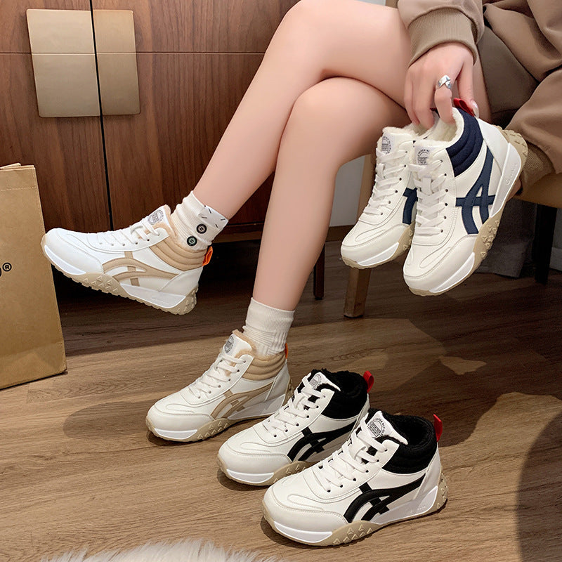 ins Korean version of the new velvet Forrest Gump shoes high-top women's popular winter student running sports platform leisure NK858