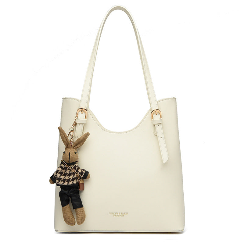 2025 Shoulder bag women's new texture retro women's bag simple casual commuting bucket bag large capacity underarm tote bag