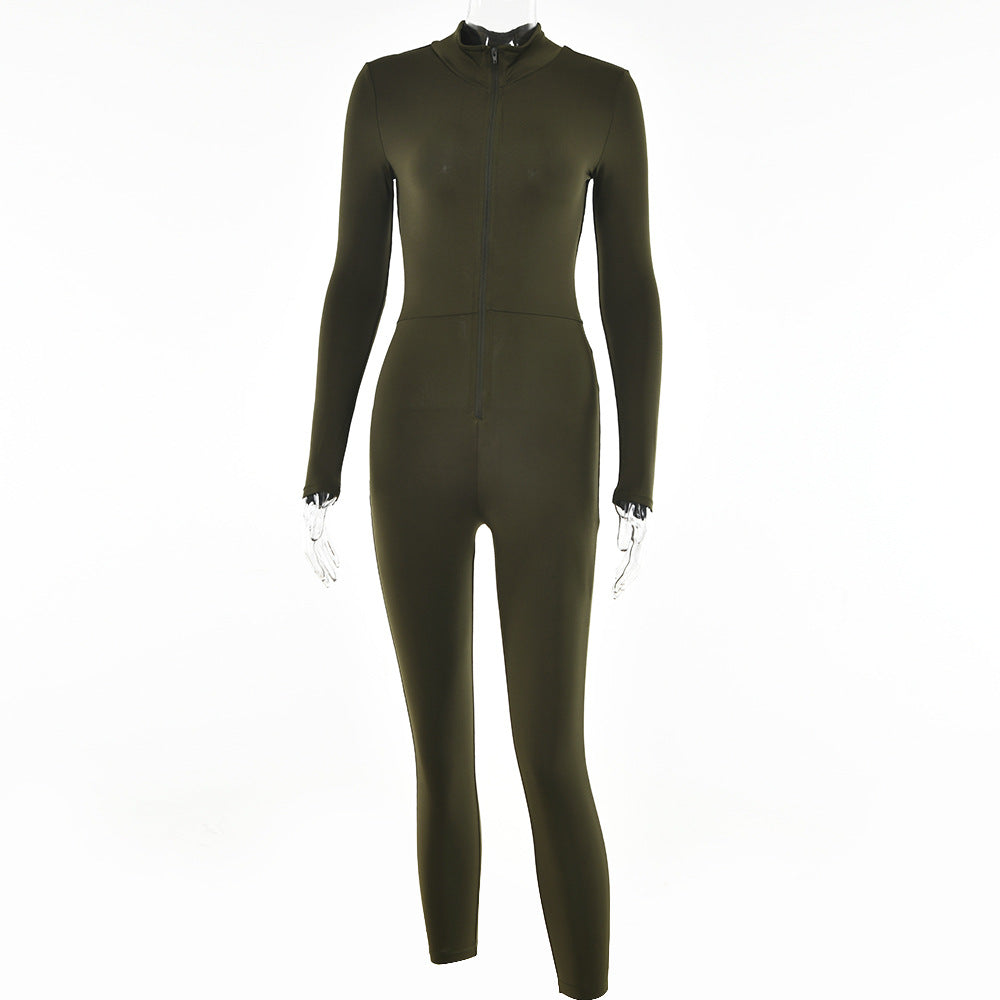 2025 ins fashionable and sexy tight Spice girl jumpsuit, autumn new hot-selling solid color leggings, various combinations