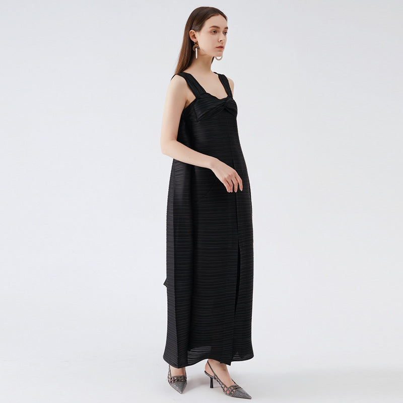 2025 summer new skirt loose casual Miyake pleated niche dress large size medium and long pleated skirt summer