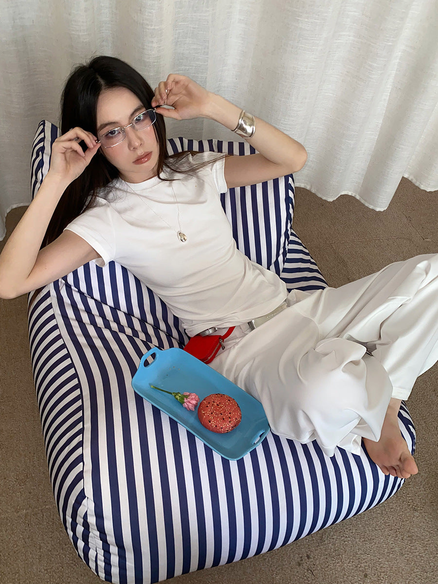 qgtao suede jacket outfit Fish Fashionable Retro High Street Suit Pants Loose Wide Leg Lazy Straight Casual Pants