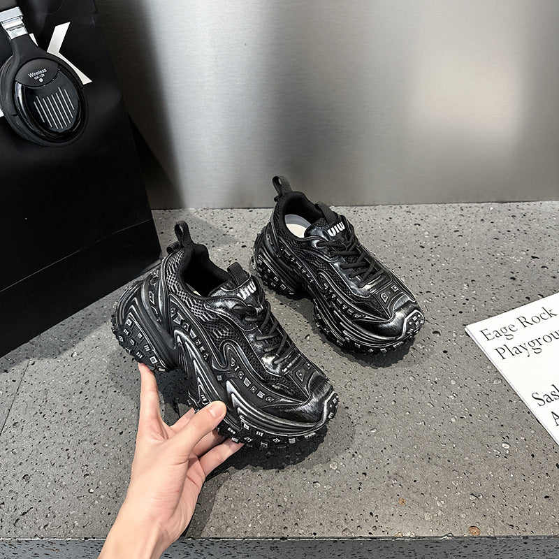 2025 popular autumn and winter black platform Paris dad shoes men's and women's shoes with the same height-increasing sports tire shoes couple casual shoes