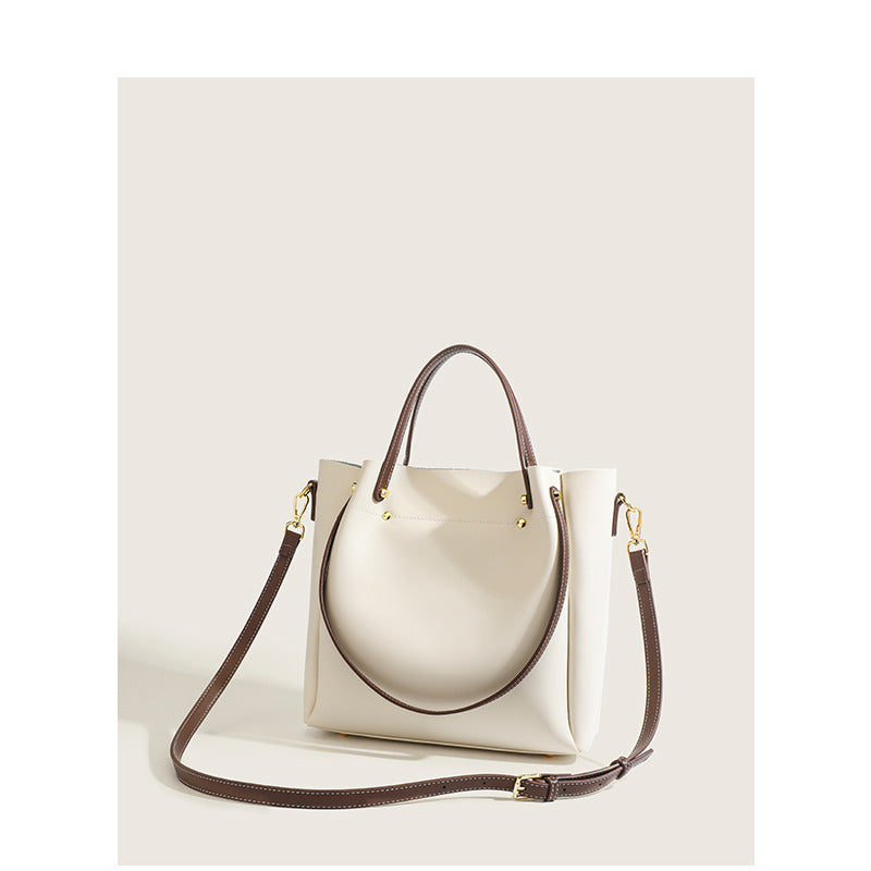 2025 Women's bag Korean version of the new trend casual shoulder bag, armpit bag, large-capacity women's bag, contrasting color bucket handbag