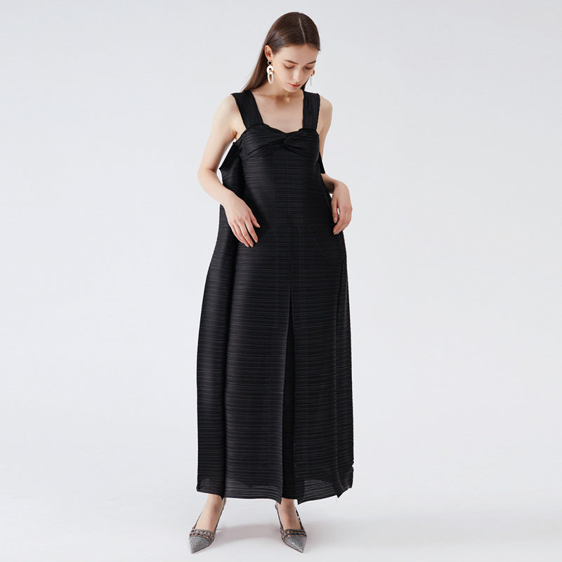 2025 summer new skirt loose casual Miyake pleated niche dress large size medium and long pleated skirt summer