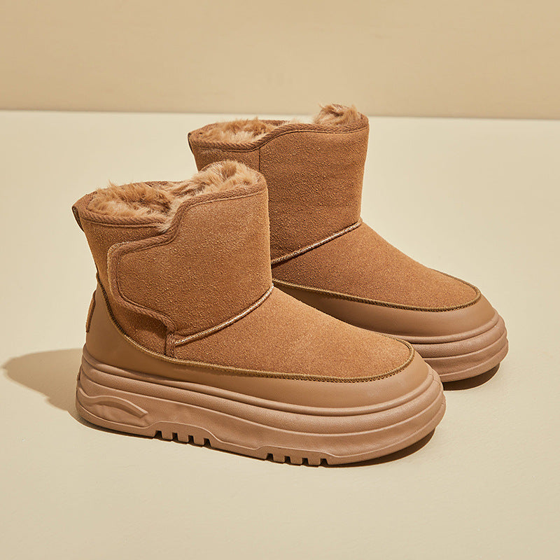 Fleece high-top snow boots women's popular winter new student ins Korean version of thermal casual shoes cotton shoes RD7340