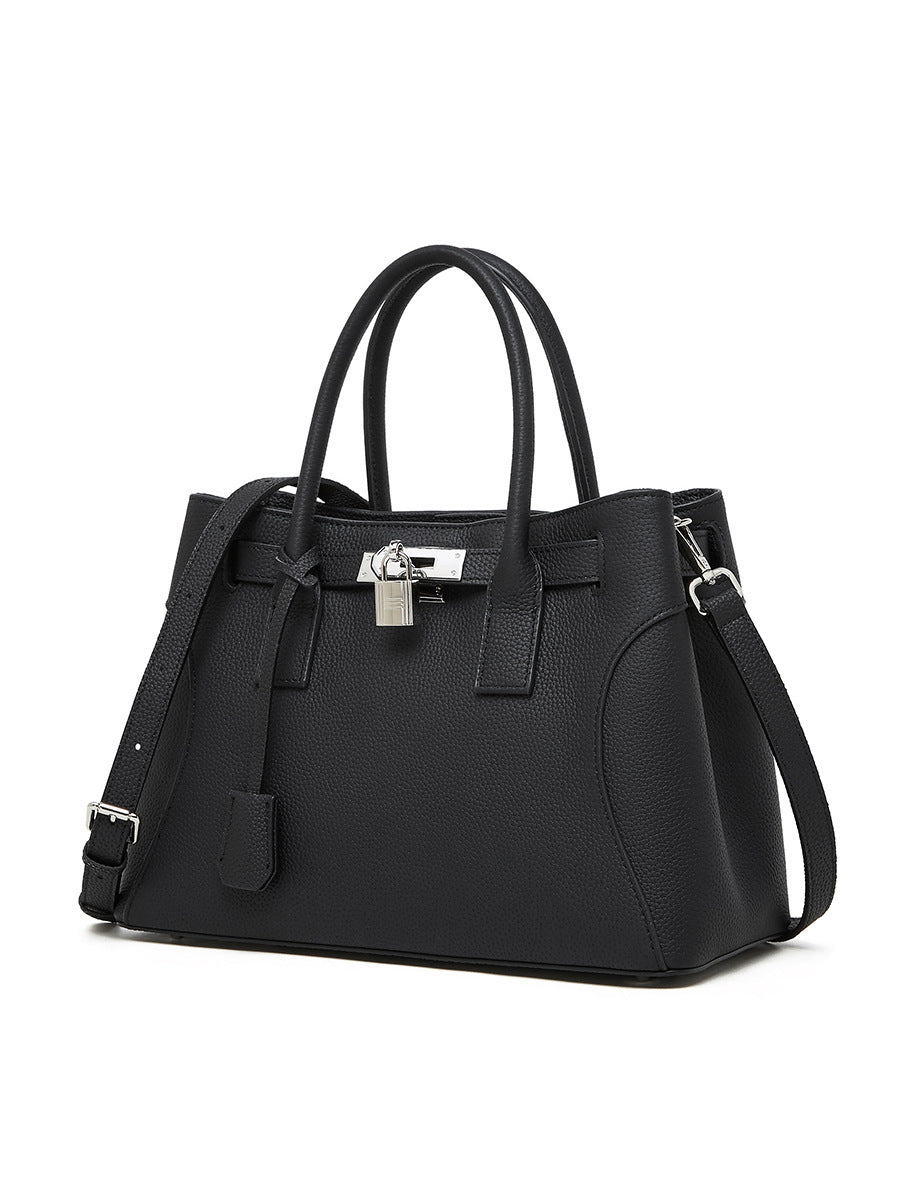 2025 Large capacity handheld women's bag popular autumn and winter leather versatile platinum bag retro commuter shoulder messenger bag