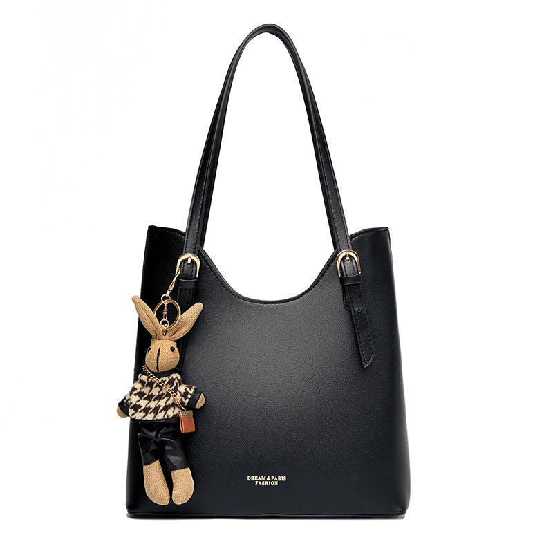 2025 Shoulder bag women's new texture retro women's bag simple casual commuting bucket bag large capacity underarm tote bag