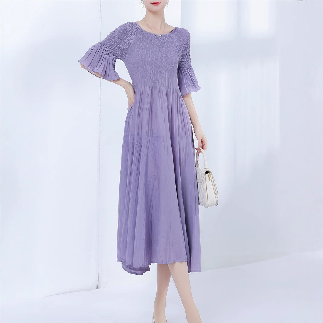 2025 Popular trade women's original single super pendulum dress women's high-end pleated skirt long skirt elegant temperament dress skirt