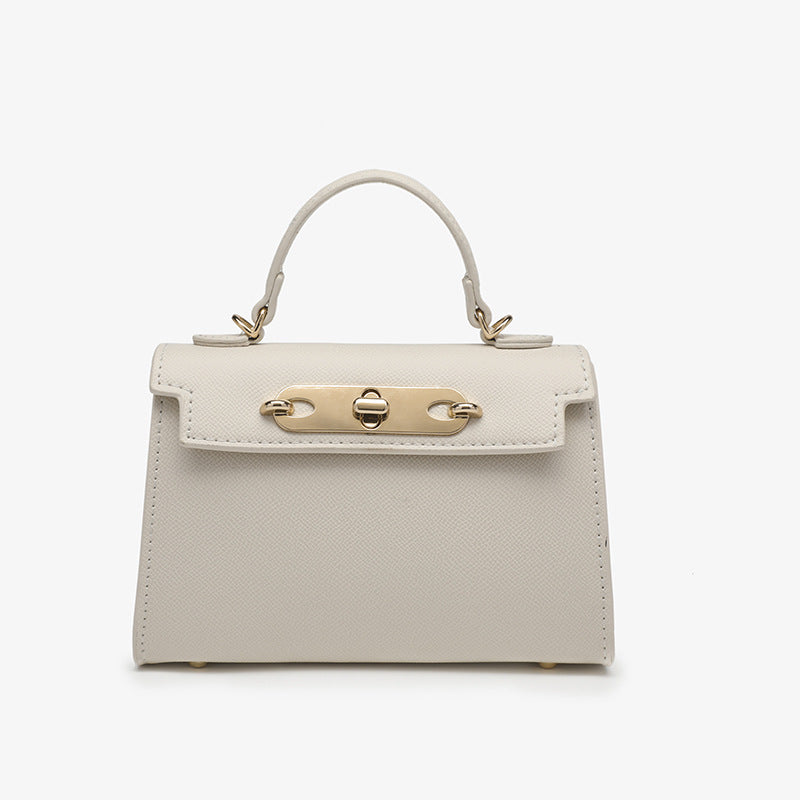 2025 Korean version of women's bag new fashion lock chain small square bag portable styling bag trendy women oblique shoulder bag