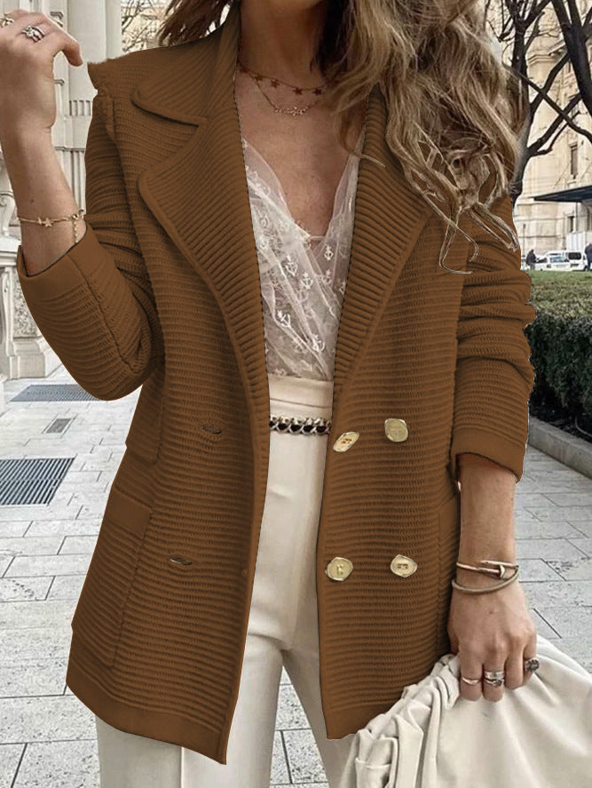 qgtao dti outfits Women's Short Texture Casual Top Long Sleeve Jacket Coat Autumn and Winter New Women's