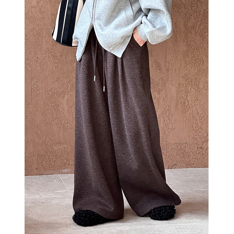 2025 popular autumn and winter new pants Korean lazy style design comfortable casual wide-leg pants 4695
