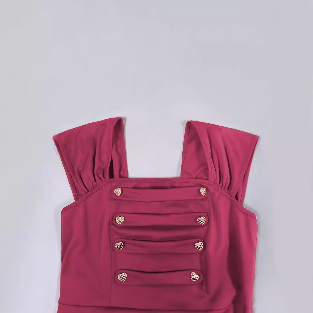 qgtao dress Women's Lolita Princess Dress Court Style Vest Skirt High Waist Temperament Retro Dress