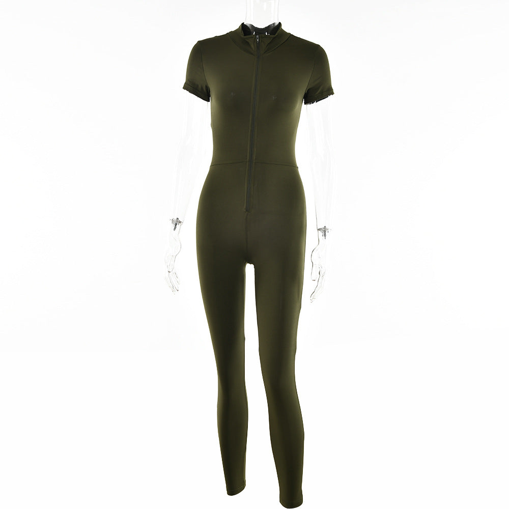 2025 ins fashionable and sexy tight Spice girl jumpsuit, autumn new hot-selling solid color leggings, various combinations