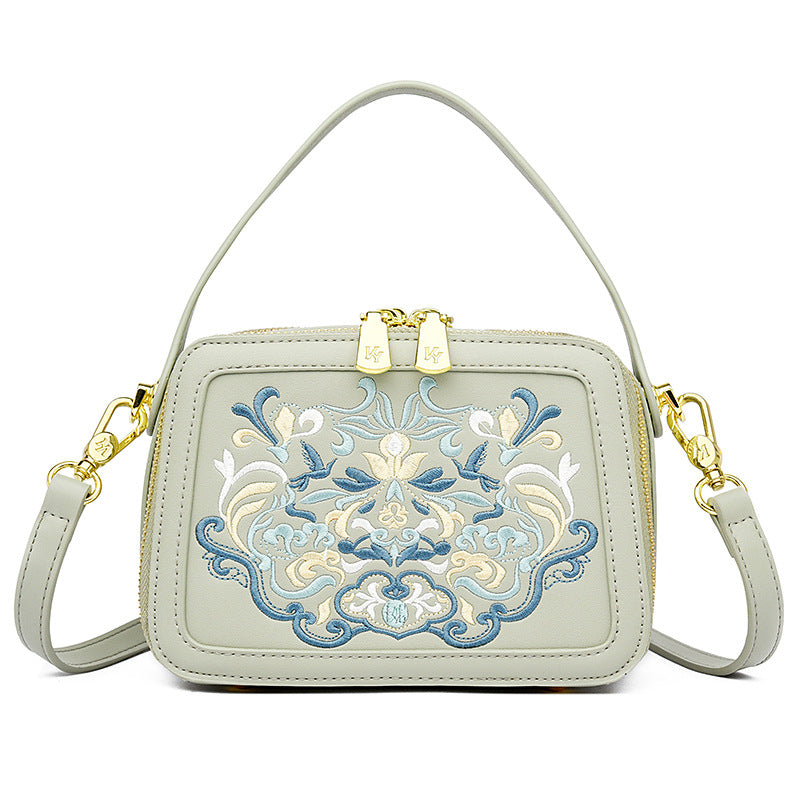 2025 Premium design bag Chinese style embroidery handbag fashionable atmosphere messenger bag daily commute shoulder bag