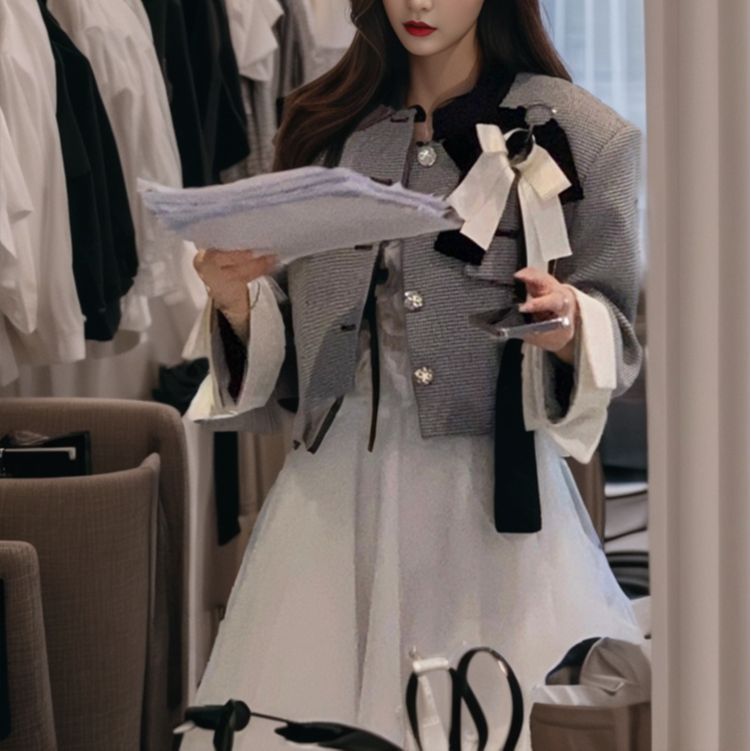 retro equestrian clothes women's autumn and winter women's clothing temperament fashion celebrity style jacket short jacket K9022