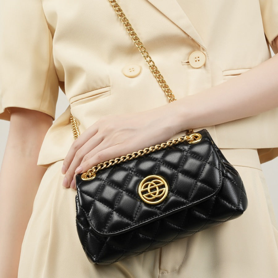 2025 Leather mobile phone bag popular new trend first-layer cowhide women's bag shoulder messenger bag portable high-end underarm bag