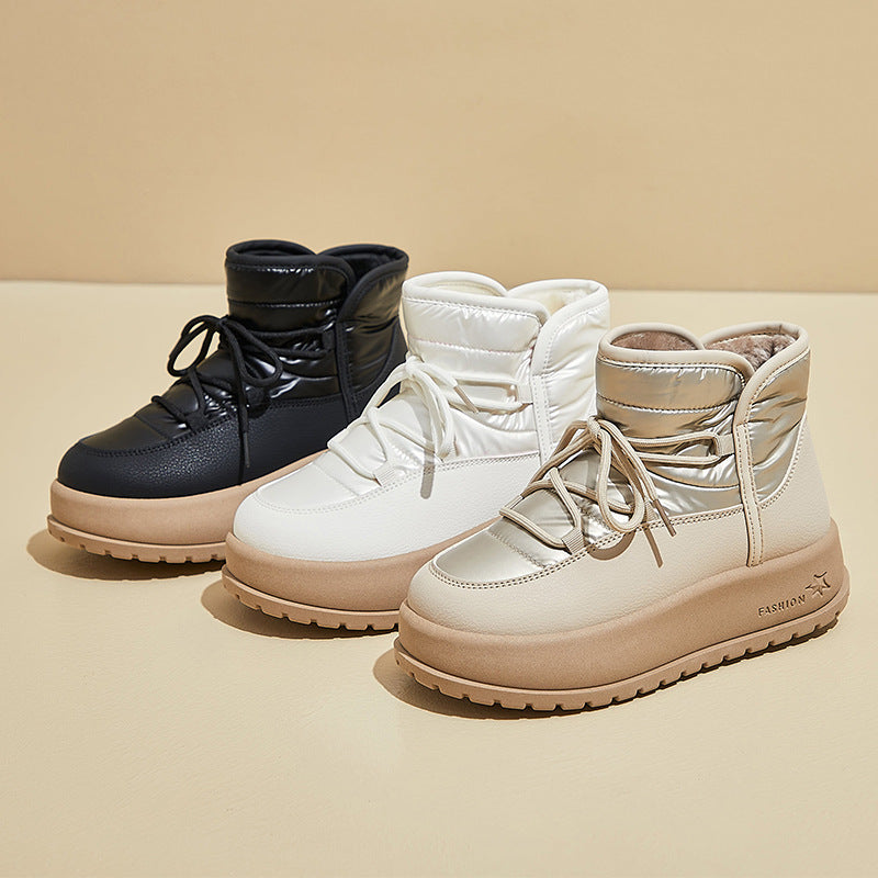 Fleece high-top snow boots women's popular winter new student ins Korean version of thermal casual shoes cotton shoes KT2825