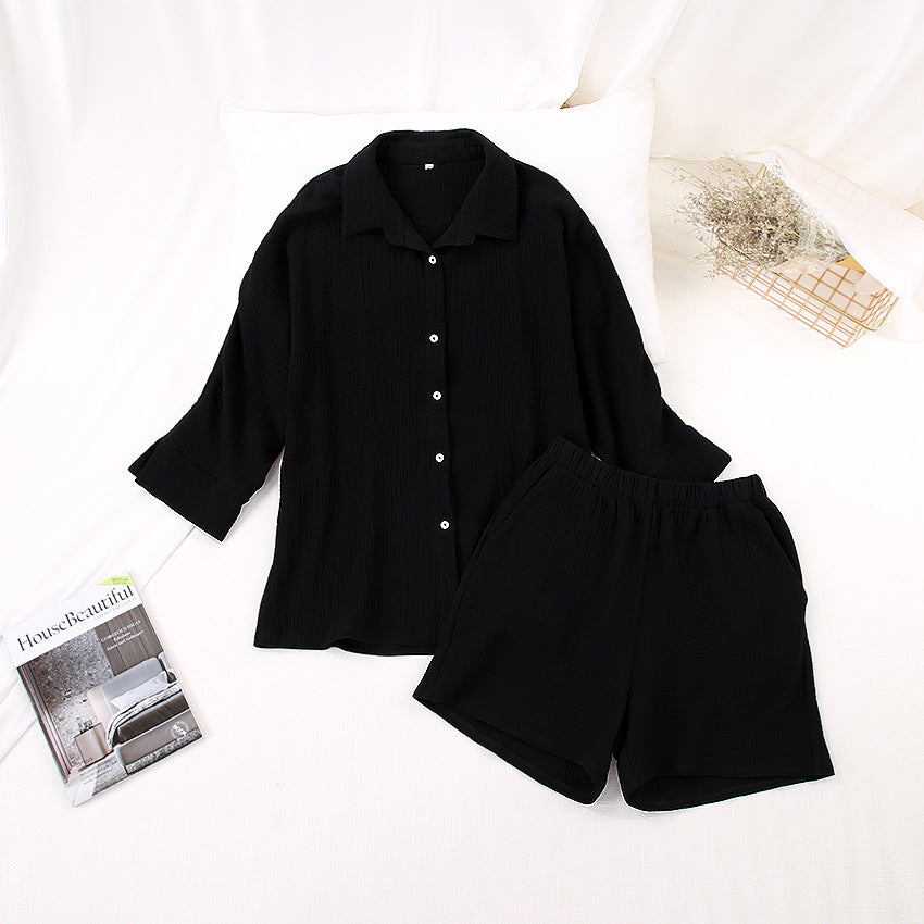 2025 Spring popular new women's clothing shirt shorts two-piece set commuting temperament small fragrant style pure cotton fashion suit women