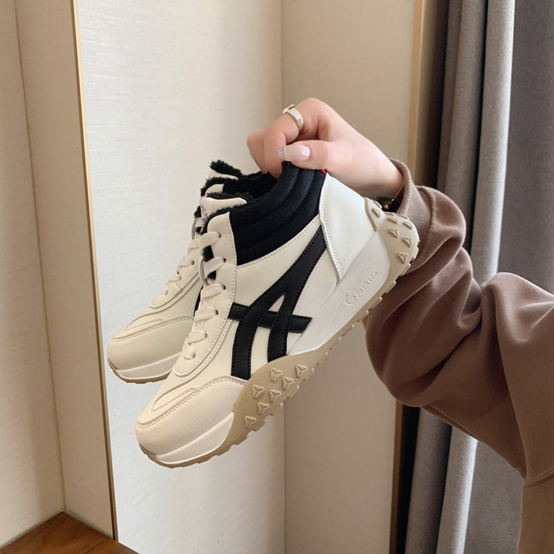 ins Korean version of the new velvet Forrest Gump shoes high-top women's popular winter student running sports platform leisure NK858