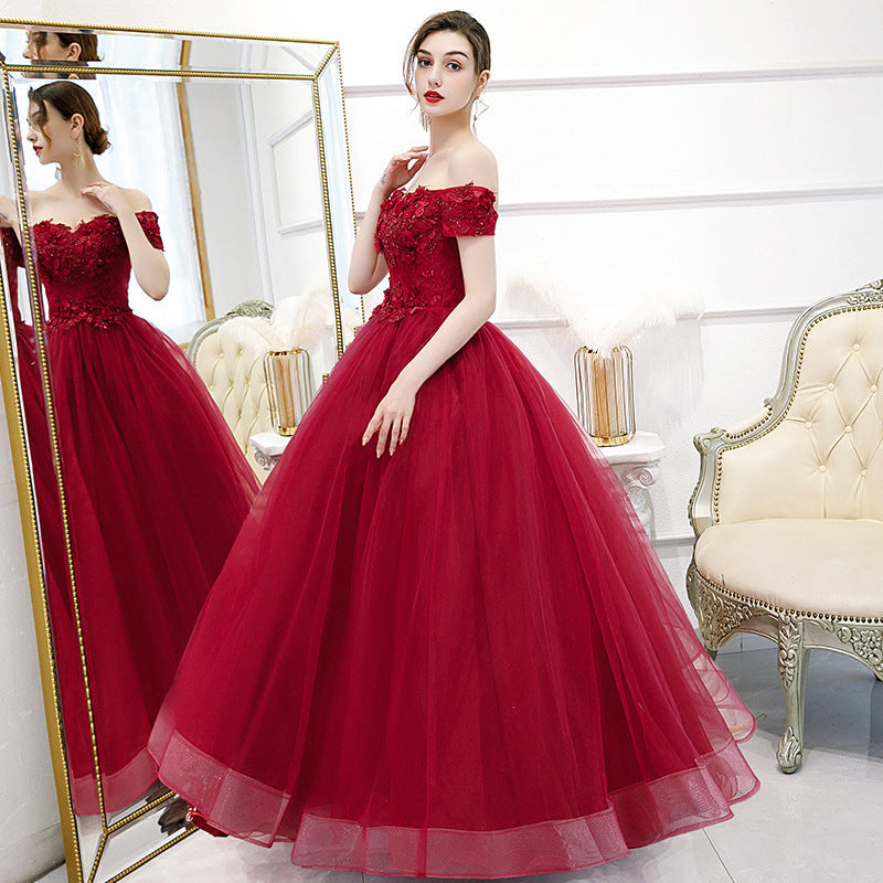2025Wedding Dress Student Art Exam Stage Solo Studio Photography Annual Meeting Evening Dress Hosting Red Long Performance Dress