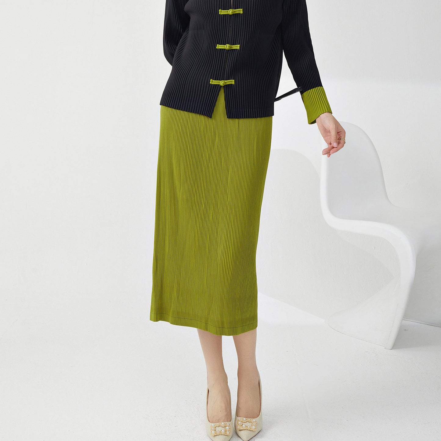 hip skirt skirt, high-end fashion elastic waist split fork loose temperament versatile one-step skirt