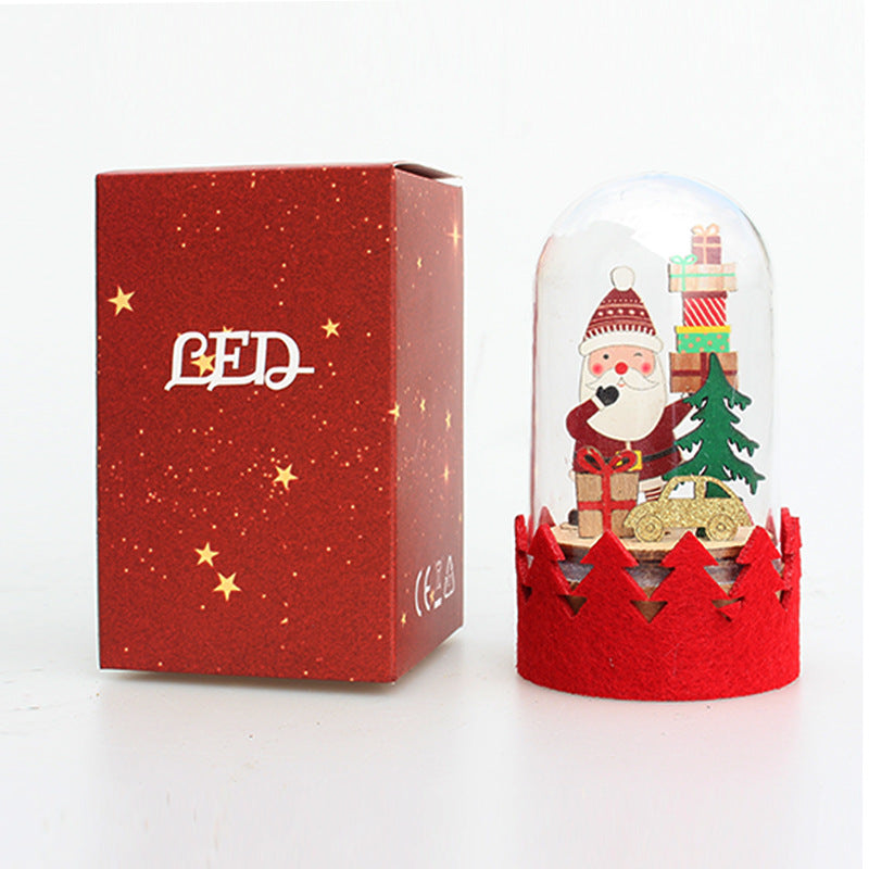 Christmas Decoration LED Luminous Wooden Ornaments Santa Claus Elk Home Desktop Decor Crafts New Year Festival Christmas Gifts