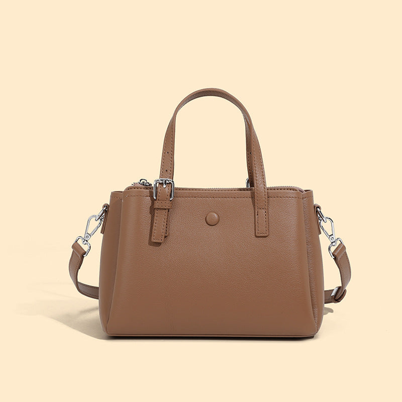 2025 Commuter versatile leather women's bag popular new autumn and winter first-layer cowhide shoulder messenger bag portable tote bag