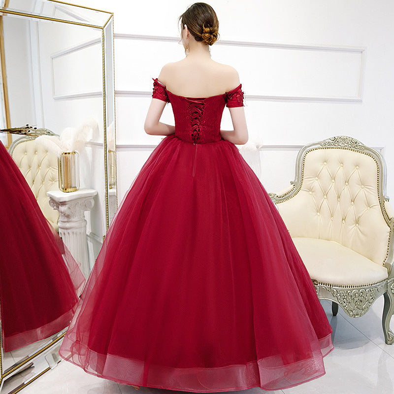 2025Wedding Dress Student Art Exam Stage Solo Studio Photography Annual Meeting Evening Dress Hosting Red Long Performance Dress
